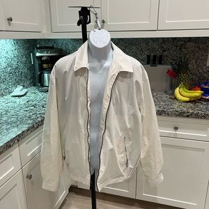London fog white Large Tall windbreaker Harrington